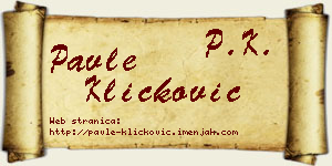 Pavle Kličković vizit kartica